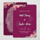 Search for blank floral wedding invitations Burgundy