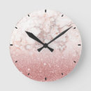 Search for faux marble clocks Rose gold
