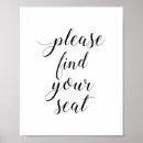 Search for please find your seat wedding signs Minimalist
