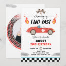 Search for red car birthday invitations Two fast birthday