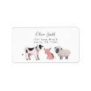 Search for farm animal return address labels Cute