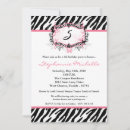 Search for zebra print birthday invitations Girly
