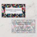 Search for exotic bird business cards Floral