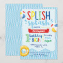Search for summer pool birthday invitations Splish splash party