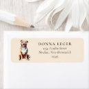 Search for bull dog return address labels Watercolor