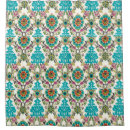 Search for turquoise floral shower curtains Damask