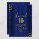 Search for royal blue gold sweet 16 invitations Trendy