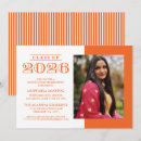 Search for orange and white graduation invitations Classic