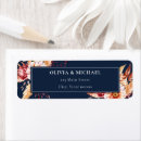 Search for navy floral return address labels Elegant