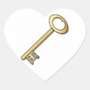 Search for antique key stickers Heart