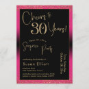 Search for pink and gold 30th birthday invitations Glam