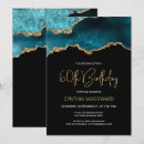 Search for teal gold birthday invitations Agate