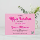 Search for hot pink and black birthday invitations 50 and fabulous