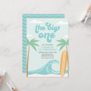 Search for the big one surf 1st birthday invitations Boy