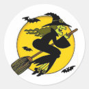 Search for witch on broomstick stickers Moon