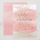 Search for ivory and gold 50th birthday invitations Modern