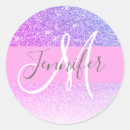 Search for pink purple monogram stickers Birthday