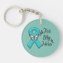 Search for teal ribbon key rings Ovarian cancer