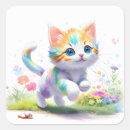Search for watercolor cat stickers Flower