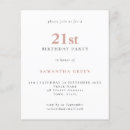 Search for girly 21st birthday invitations Minimalist