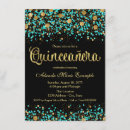 Search for teal and gold quinceanera invitations Glitter