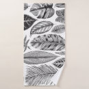 Search for black white leaves bath towels Vintage