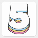 Search for 5 birthday stickers Rainbow