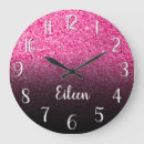 Search for pink glitter sparkly bling clocks Black