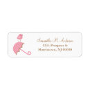 Search for pink bird return address labels Girl baby shower