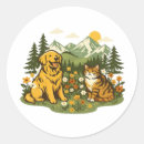Search for cat and dog best friends stickers Golden retriever