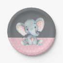 Search for pink and gray baby shower plates It's a girl