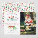 Search for one in a melon birthday invitations Watercolor