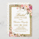 Search for floral hens party invitations Gold glitter