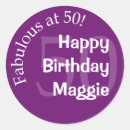 Search for womans 50th birthday party stickers Purple