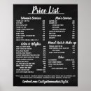 Search for price list posters Salon