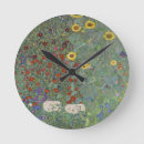 Search for farm clocks Farm garden with sunflowers