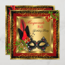 Search for red and black masquerade party invitations Mardi gras