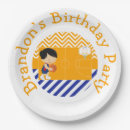 Search for navy blue and orange plates Birthday