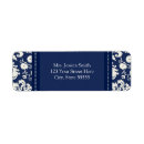 Search for blue damask return address labels Girly