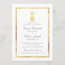 Search for gold pineapple wedding invitations Tropical