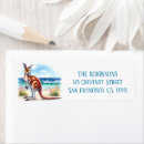 Search for kangaroo return address labels Watercolor