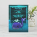 Search for blue whale birthday invitations Cute