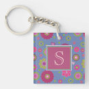 Search for flower pattern key rings Blue