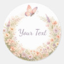 Search for floral wreath round stickers Cottagecore