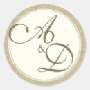 Search for burlap monogram stickers Elegant