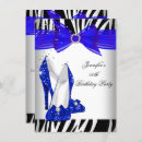 Search for royal blue black birthday invitations Womans birthday party