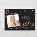 Search for faux rose gold confetti invitations Script