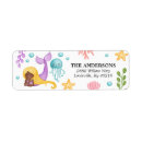 Search for sea life return address labels Watercolor
