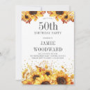 Search for sunflower 50th birthday invitations Floral