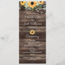 Search for sunflower wedding programs Barn wood